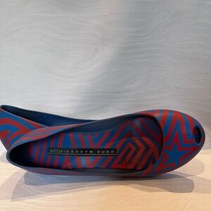 Melissa + GARETH PUGH rubber, red & blue patterned, ballet flats, EU 7